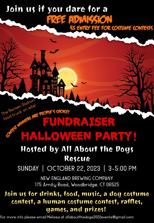All About Dogs Halloween Party Fundraiser Card Photo