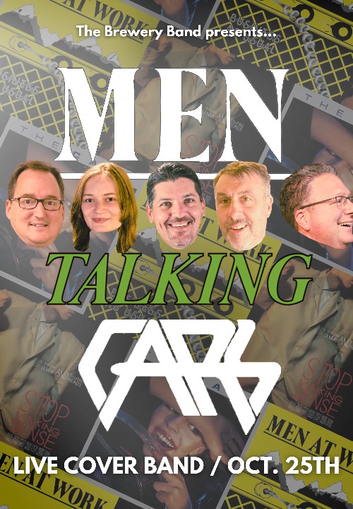 Men Talking Cars: Final Friday Cover Band! Card Photo